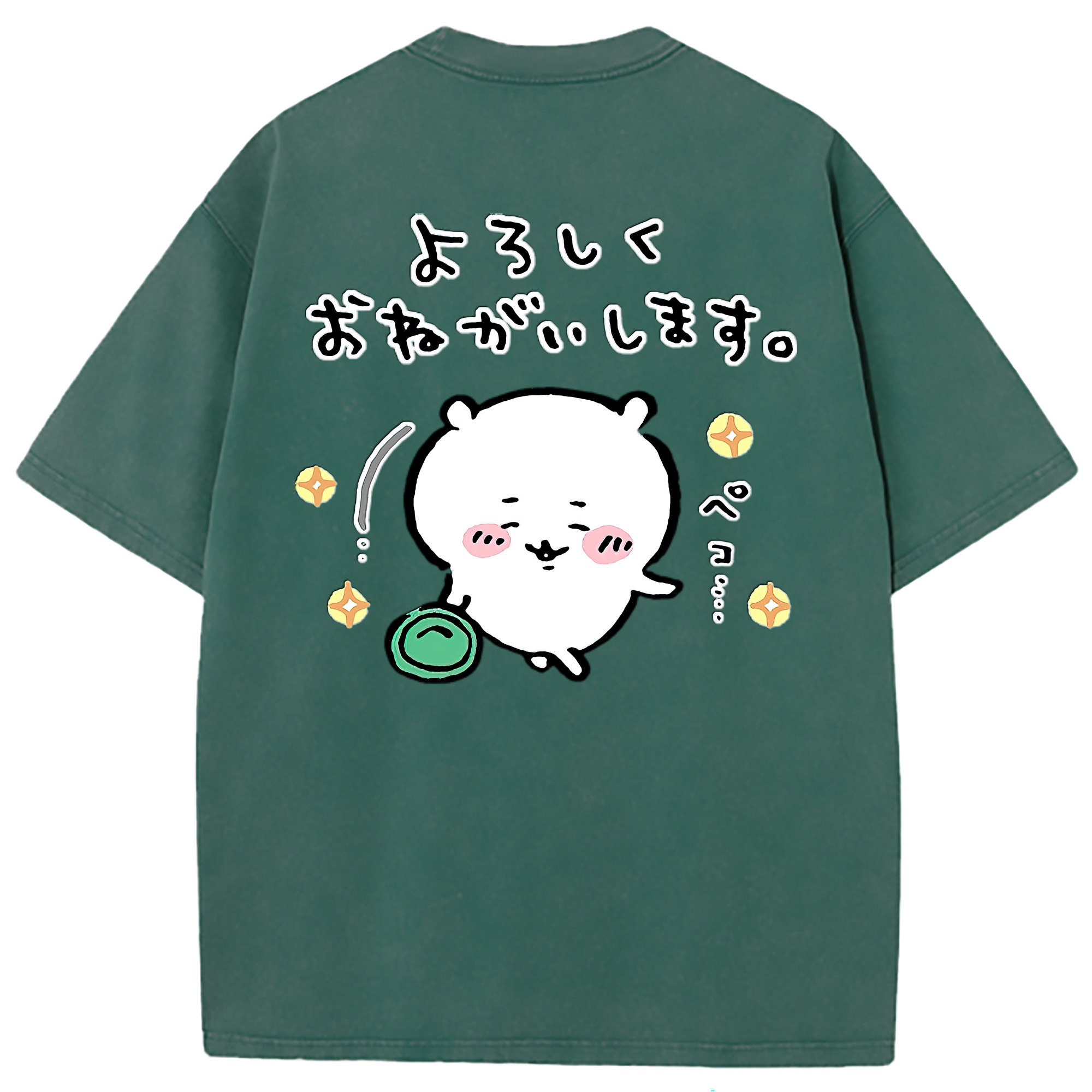 （画像用） ちいかわ ちいかわ Chii-kawa chiikawa 綿100% ヴィンテージ風 半袖Tシャツ（背面プリント）
